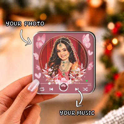 Gift for Bride Personalized Musical Fridge Magnet Custom with Photo & Song Indian Bride Wedding Gift for Sister & Bestie Bridal Shower Gift